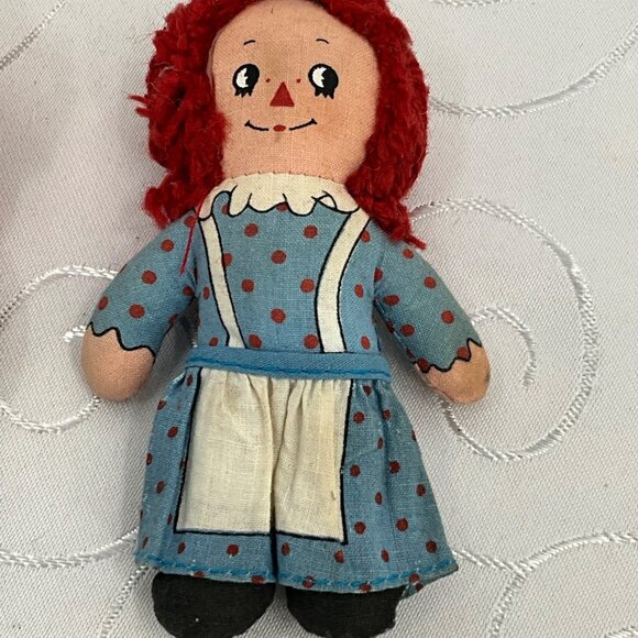 Raggedy Ann & Andy Cloth Dolls Vintage approx. 4.75 " - Picture 2 of 6